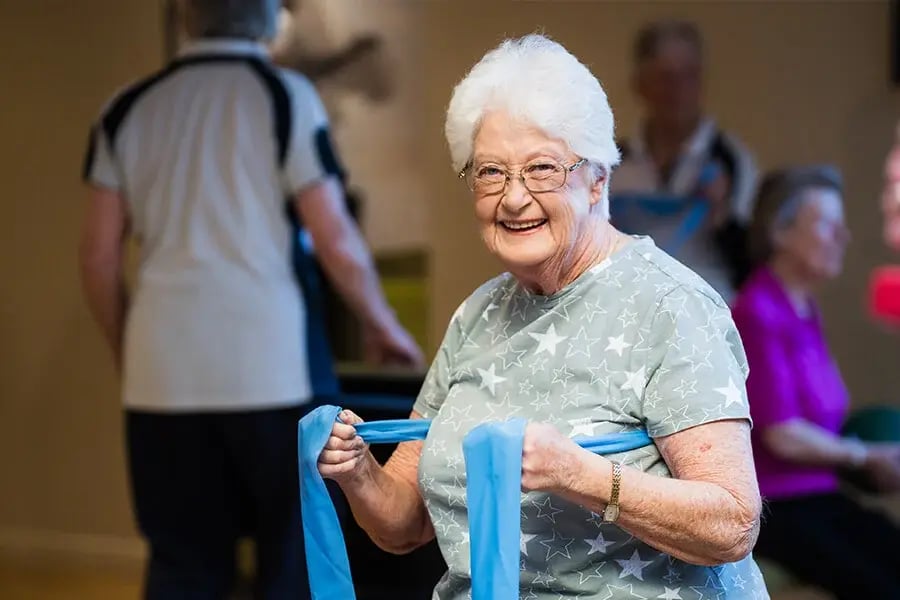 Triple A exercise class for assisted living residents