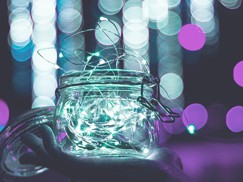 autumn Leaf Fairy Lights Jar