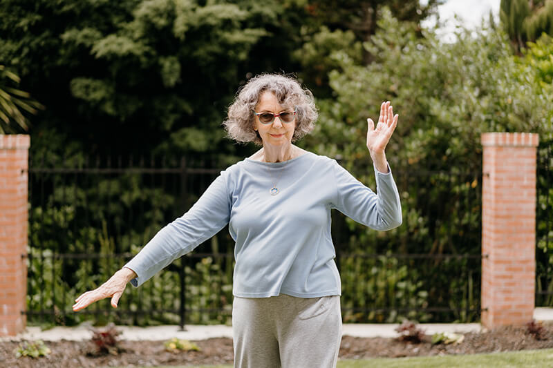 Woman practising tai chi