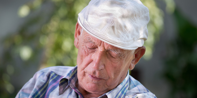 old man napping social media